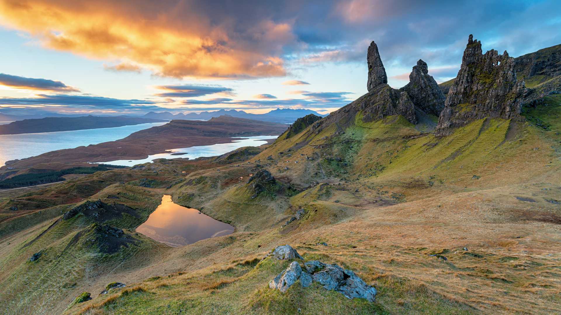 The Old Man of Storr at sunrise, Isle of Skye, Scotland